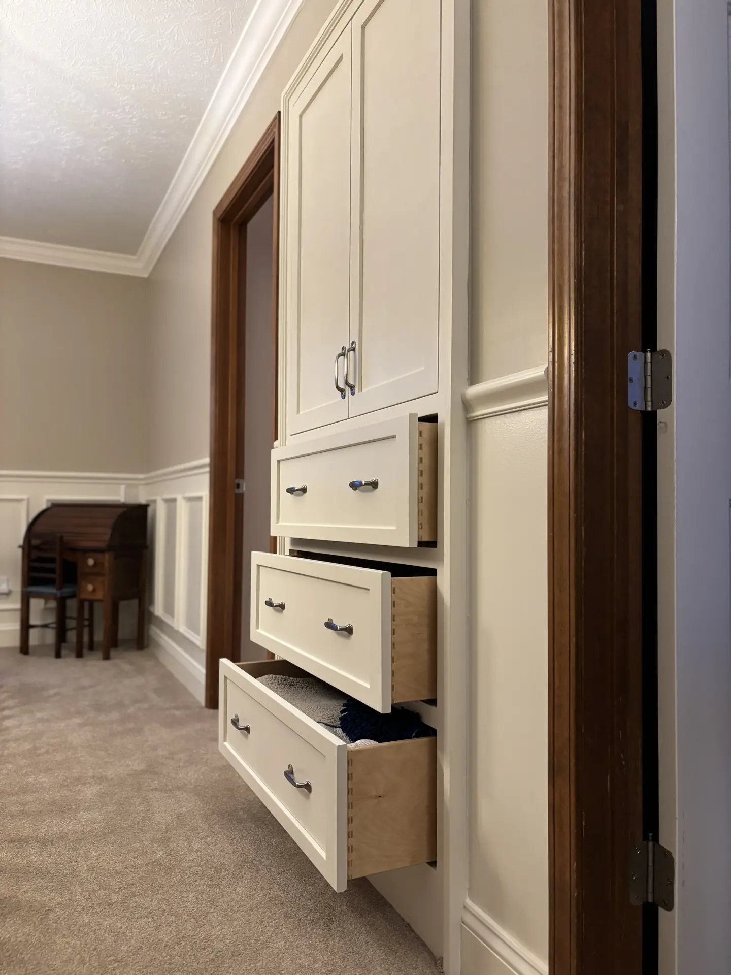 Custom built-in cabinet with drawers